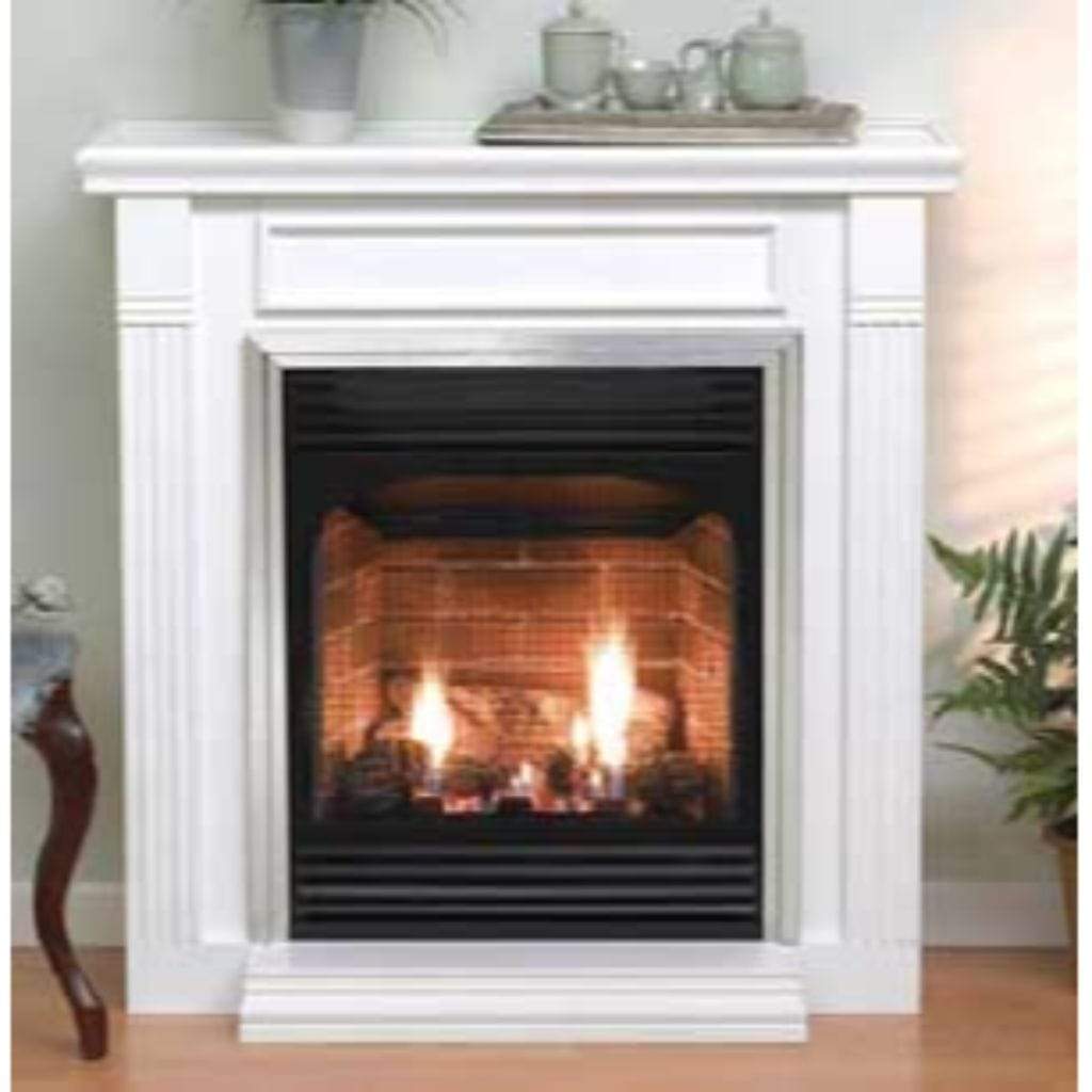 Empire Vail 24-inch Ventless Gas Fireplace with Slope Glaze Burner - Thermostat with Hi-Low Knob