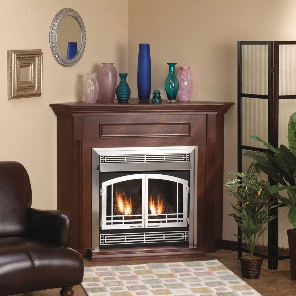 Empire | Wooden Mantel Cabinet with Base for 24" Vail Fireplaces
