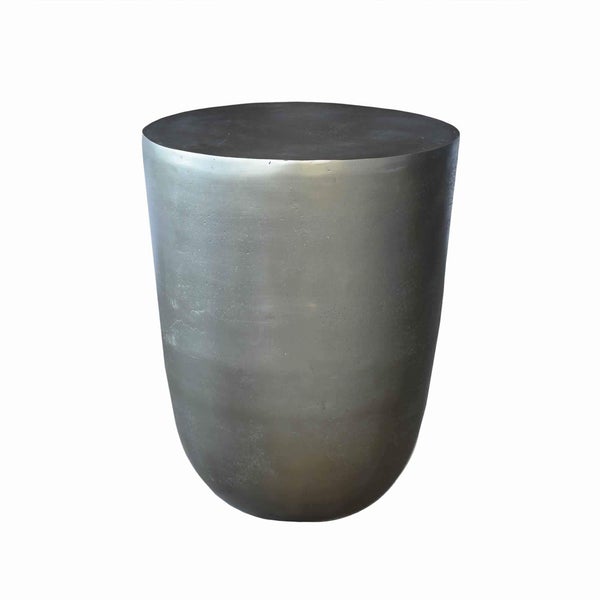 Modern Style Extraterrestrial Looking Metal Drum Table, Gray
