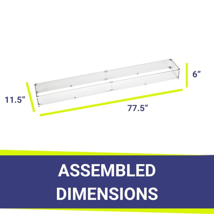 American Fire Glass Linear Glass Flame Guard for 72" x 6" Linear Drop-In Fire Pit Pan