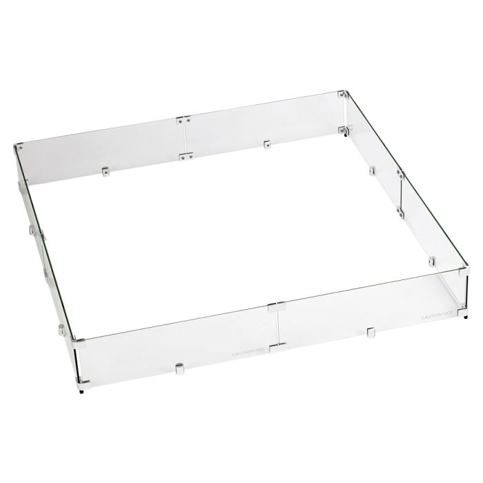 American Fire Glass Square Glass Flame Guard for 36" Square Drop-In Fire Pit Pan