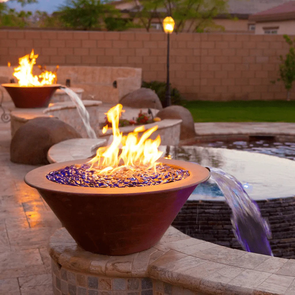 The Outdoor Plus - Cazo Powder Coated Steel Round Fire & Water Bowl 36"