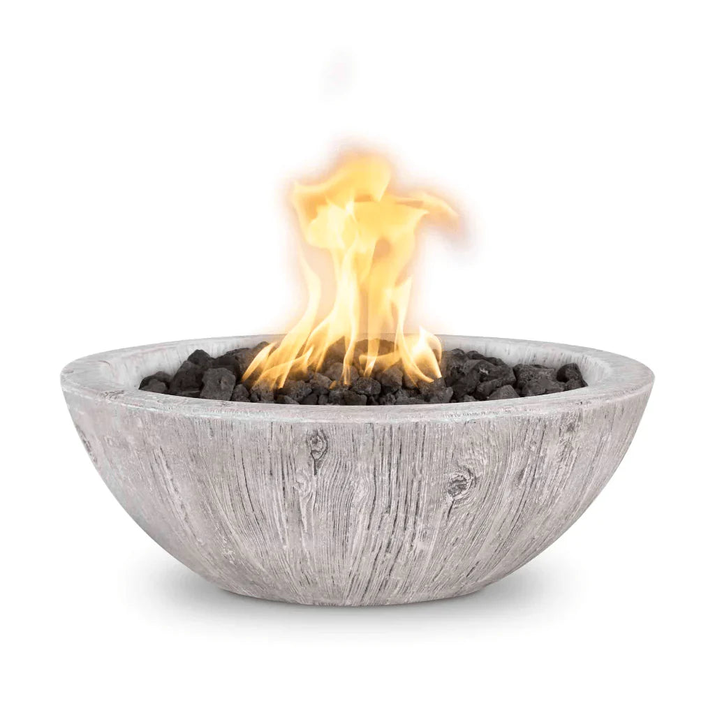 The Outdoor Plus - Sedona GFRC Wood Grain Concrete Round Fire Bowl 27"