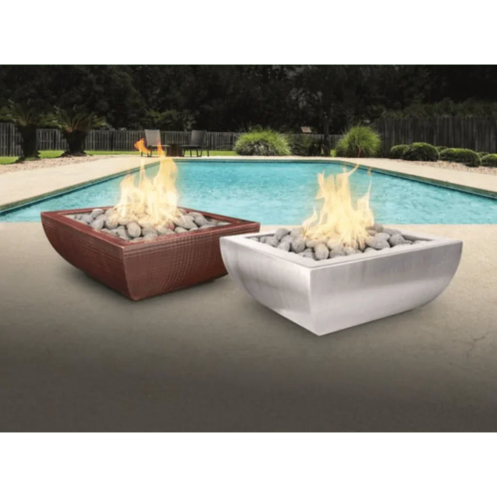 Concrete Square Fire Bowl | The Outdoor Plus - Avalon GFRC