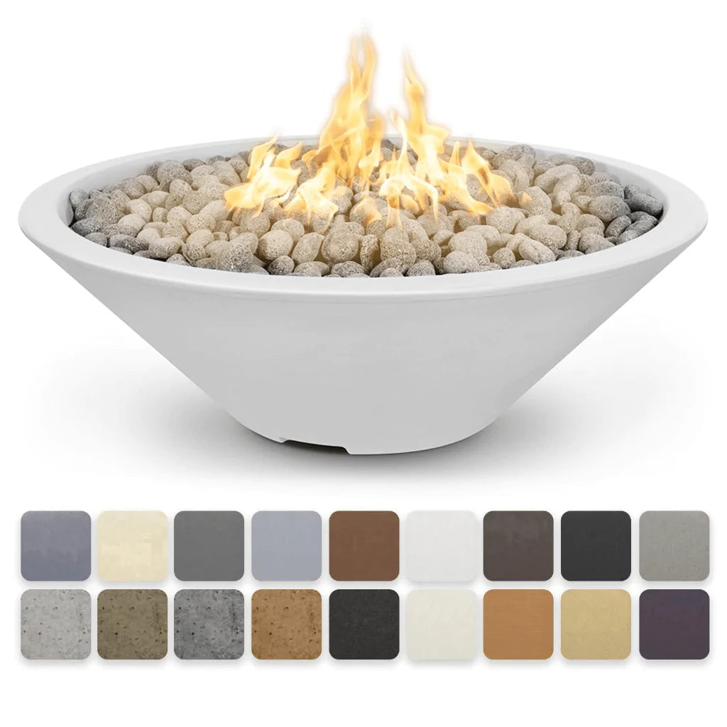 The Outdoor Plus Cazo Wide Ledge GFRC Concrete Round 60 Inch Liquid Propane Fire Pit