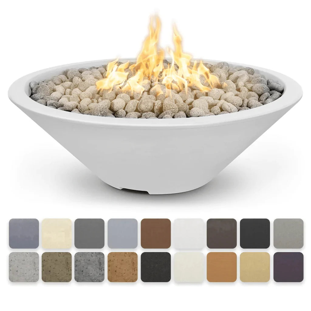 Cazo Narrow Ledge Round Propane Fire Pit - 48" GFRC Concrete Design -The Outdoor Plus