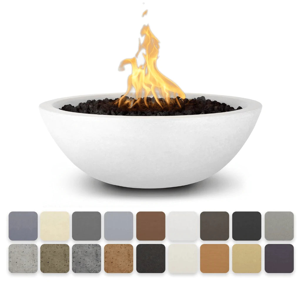 The Outdoor Plus - Sedona Narrow Ledge GFRC Concrete Round Natural Gas Fire Pit 60"
