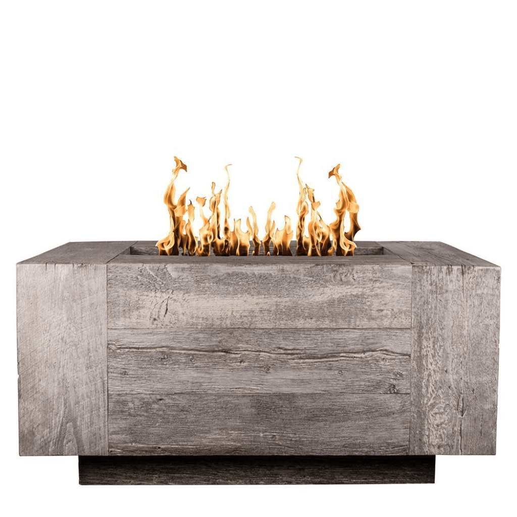 The Outdoor Plus - Catalina GFRC Wood Grain Concrete Rectangle Gas Fire Pit 60"
