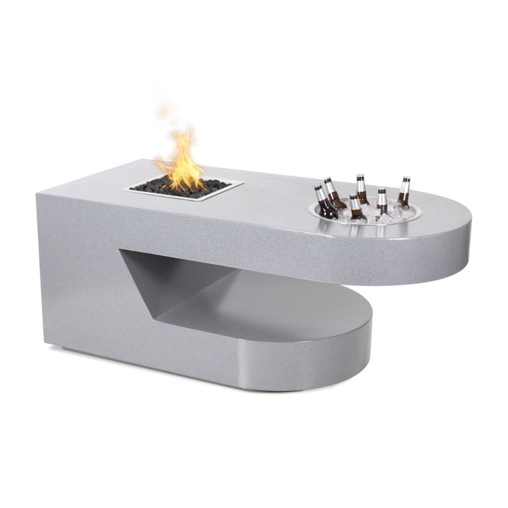 60" Dana Copper & Corten Steel & Stainless Steel Rectangle Fire Pit - The Outdoor Plus