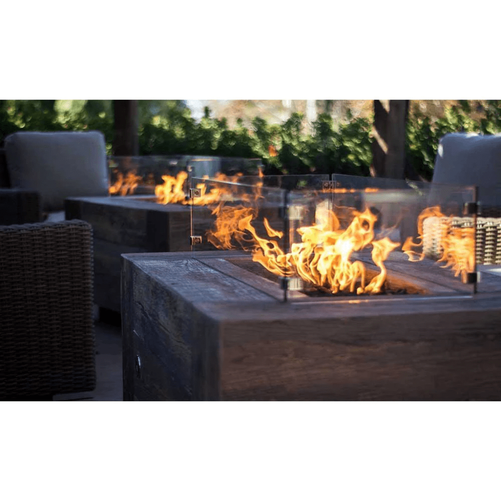 The Outdoor Plus - Catalina GFRC Wood Grain Concrete Rectangle Gas Fire Pit 72"