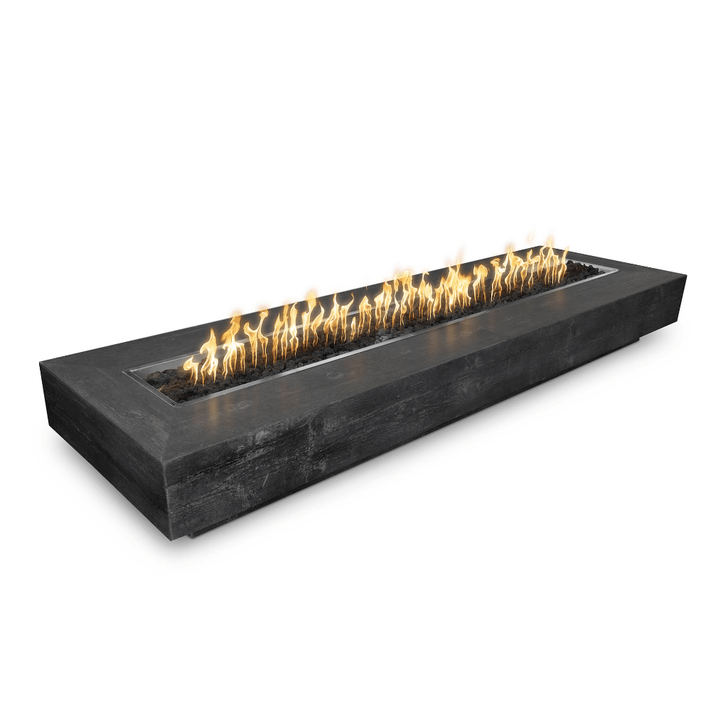The Outdoor Plus - Coronado GFRC Wood Grain Concrete Rectangle Gas Fire Pit 84"