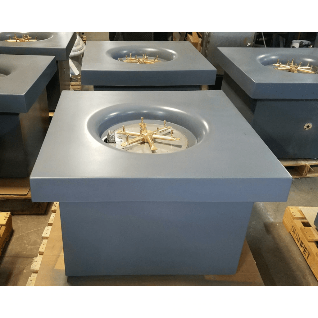 The Outdoor Plus - Ramona GFRC Concrete Square Liquid Propane Fire Pit Table 36"