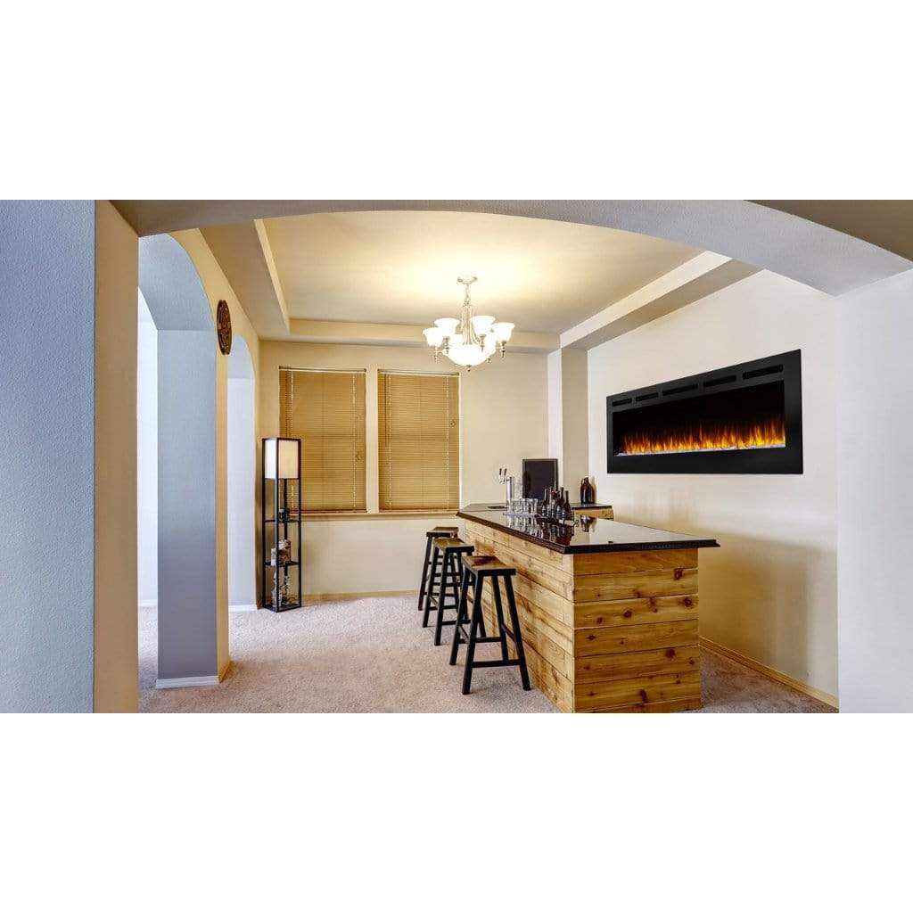 SimpliFire Allusion Recessed 48 Inch Wall Mounted Linear Electric Fireplace