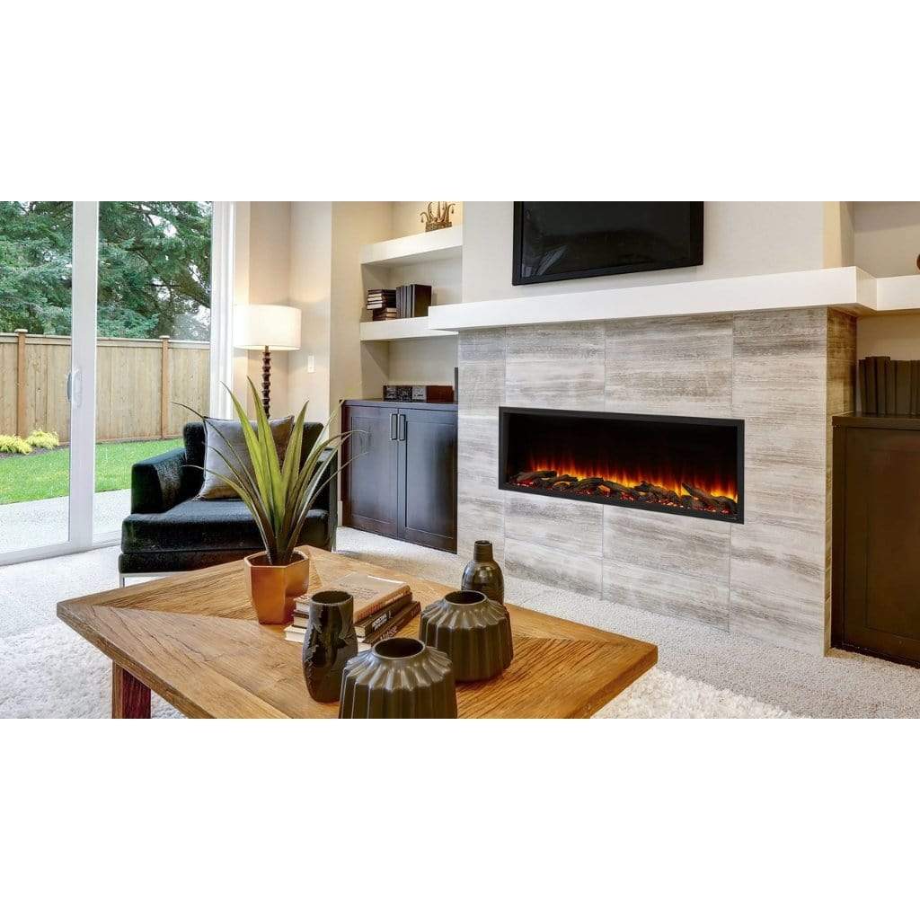 SimpliFire Scion 55 Inch Built-In Wall Mounted Indoor/Outdoor Linear Electric Fireplace