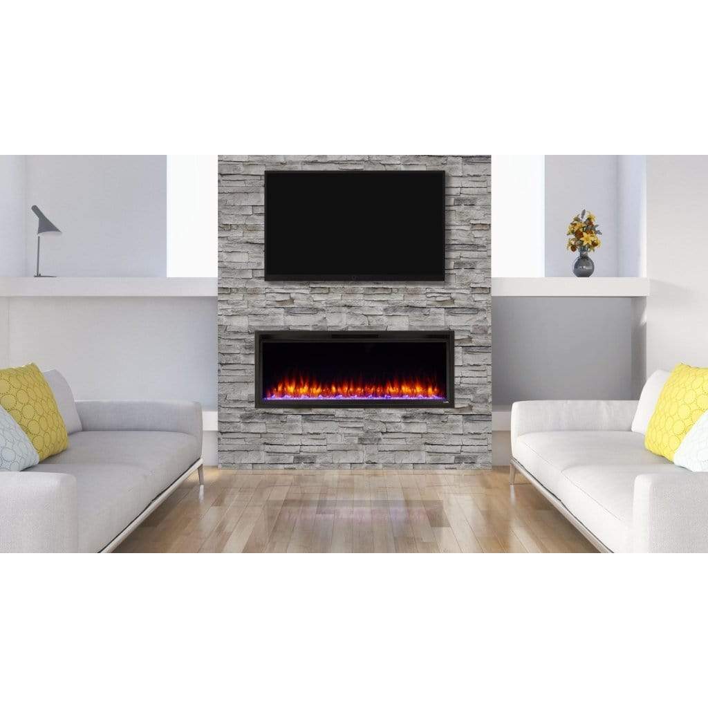 SimpliFire Allusion Platinum Recessed Linear 60 Inch Electric Fireplace