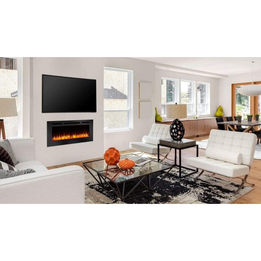 SimpliFire Allusion Recessed 60 Inch Wall Mounted Linear Electric Fireplace
