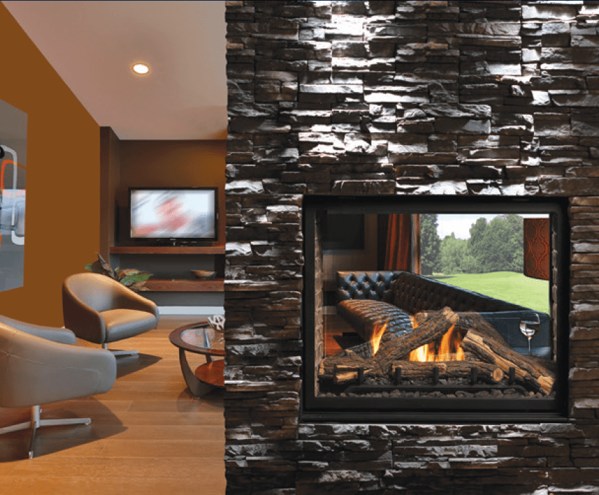 Kingsman 43 Inch Clean View Peninsula Gas Fireplace