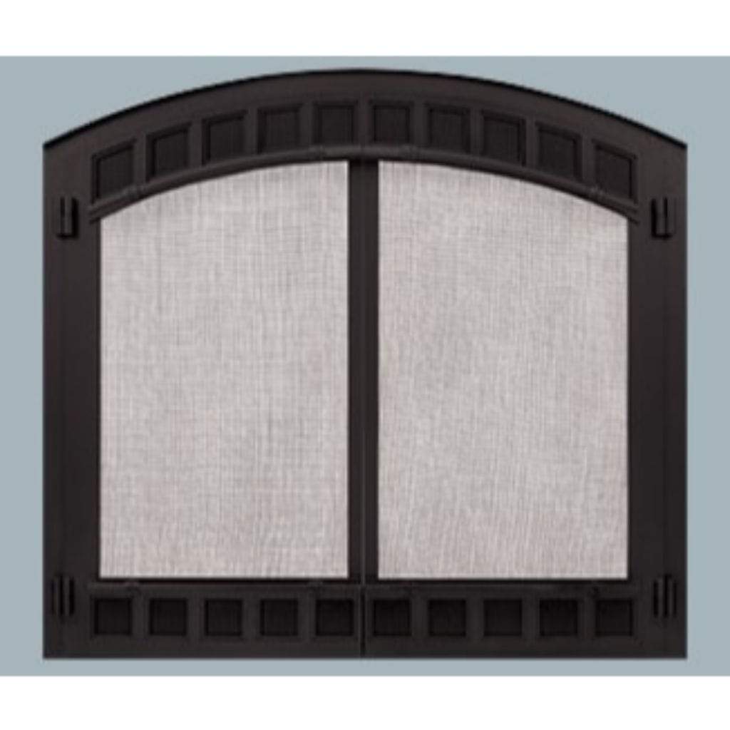 Majestic - Black Contour Cabinet Style Mesh Doors with Frame for Biltmore Wood Burning Fireplace