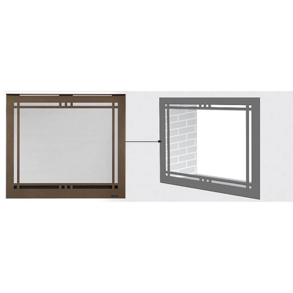 Majestic - Contemporary Rectangular Door for Pearl II See-Through Direct Vent Fireplace