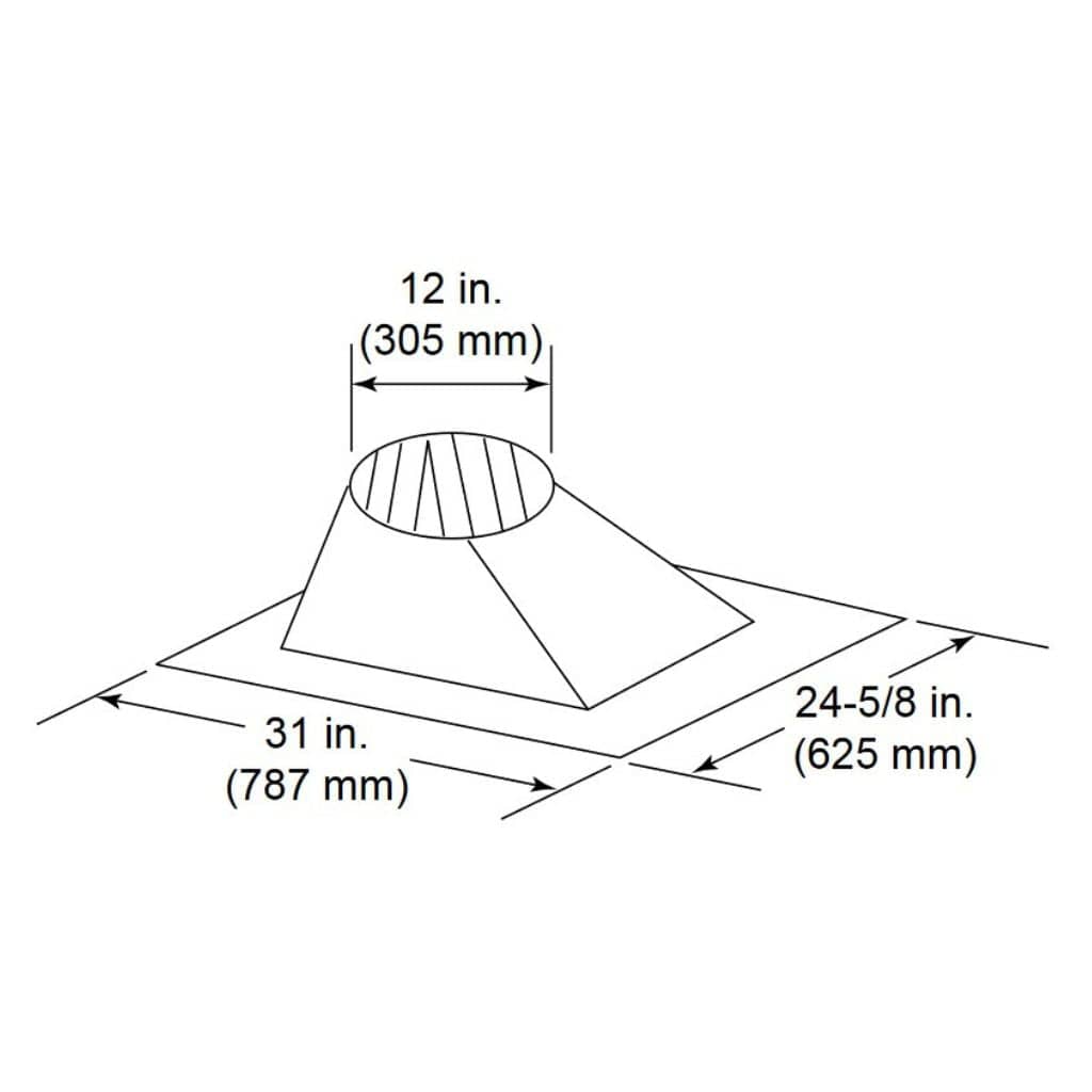 Majestic - RF371 7/12 - 12/12 Pitch Roof Flashing for SL300 Series Pipe