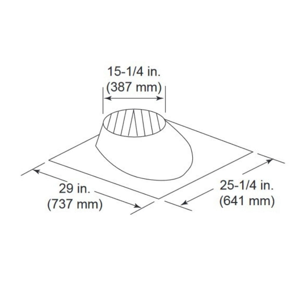 Majestic - RF570 0 - 6/12 Pitch Roof Flashing for SL1100 and SL400 Series Pipe