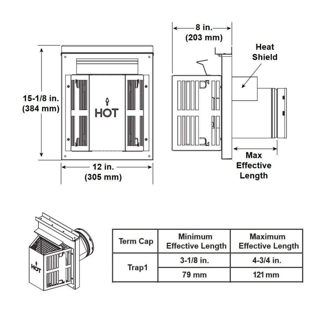 Majestic - SLP-TRAPK1 Top Vent Horizontal Termination Kit