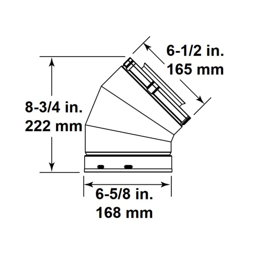 Majestic - SLP45-BK 45 Degree Elbow