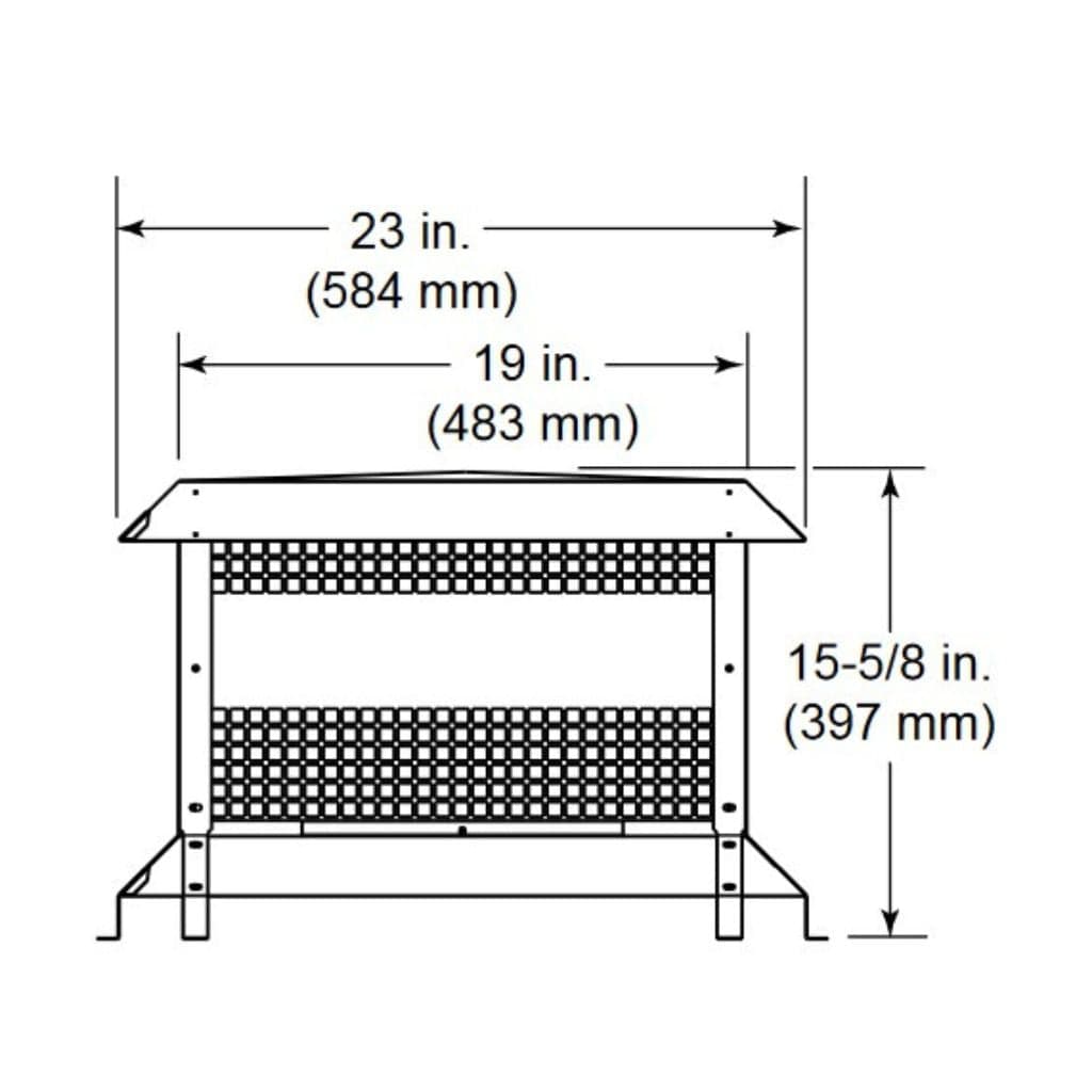 Majestic - ST375 Painted Black Square Termination Cap for SL300 Series Pipe