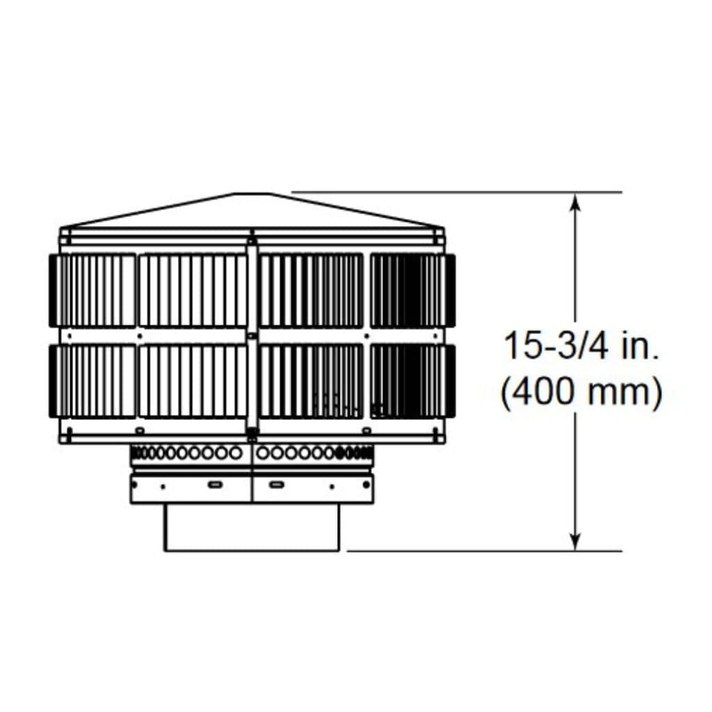 Majestic - TR344 Round Termination Cap with Storm Collar for SL300 Series Pipe