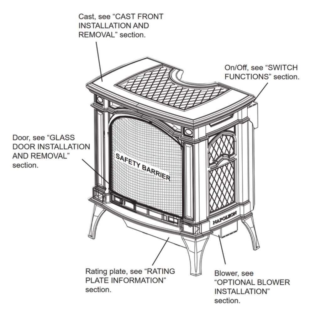Napoleon 24 Inch Bayfield Cast Iron Freestanding Direct Vent Gas Stove