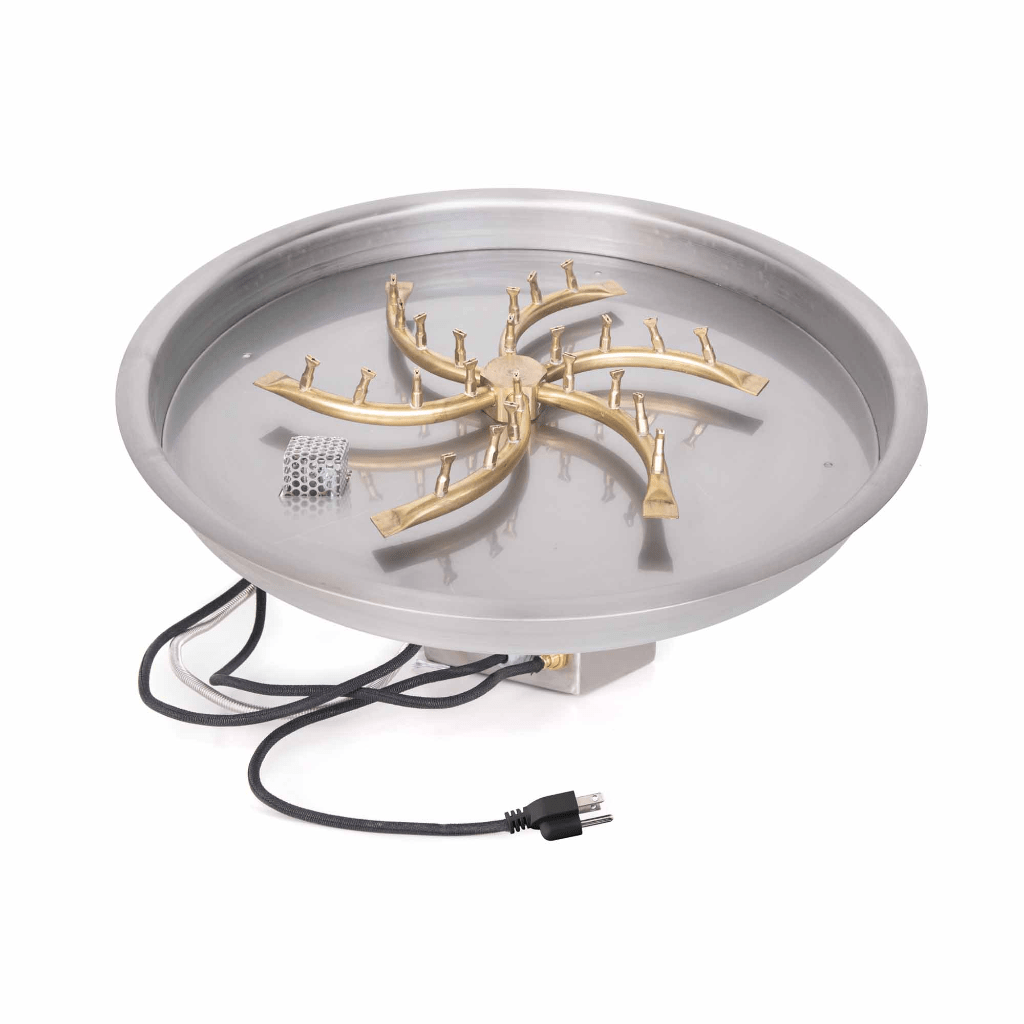 The Outdoor Plus - Round Drop-in Pan With Brass Triple 'S' Bullet Burner