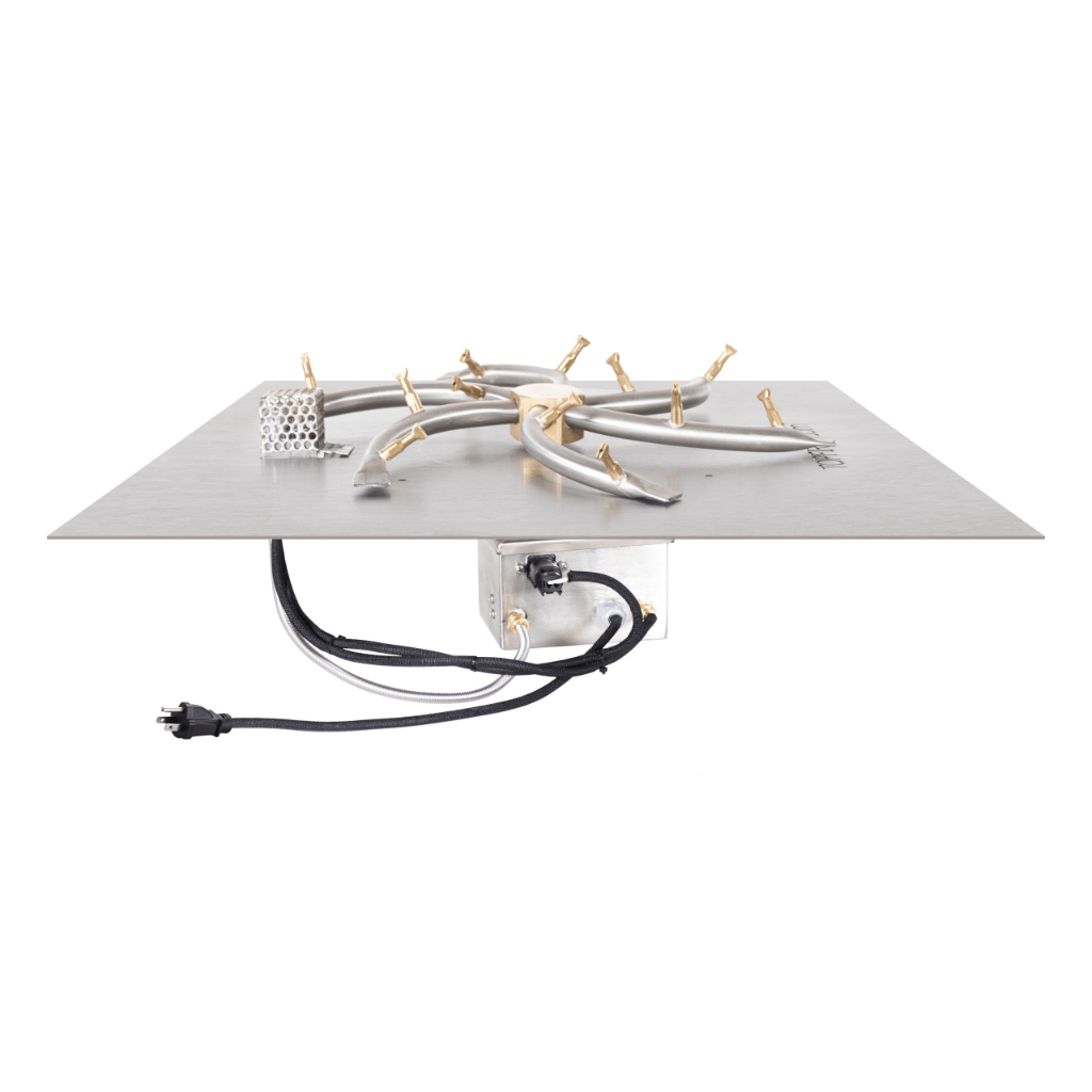 The Outdoor Plus - Square Flat Pan With Stainless Steel Triple 'S' Bullet Burner