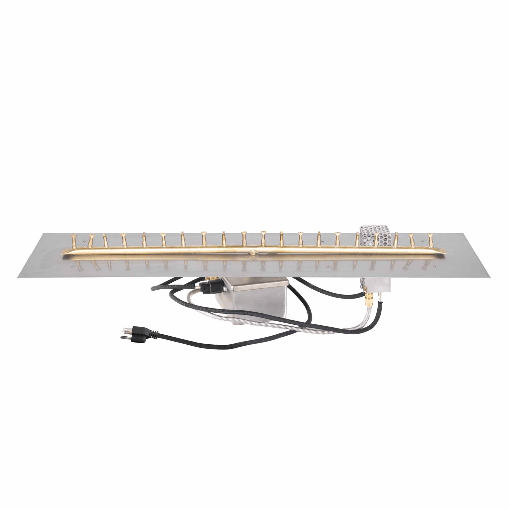 The Outdoor Plus - Rectangular Flat Pan With Brass Linear Bullet Burner