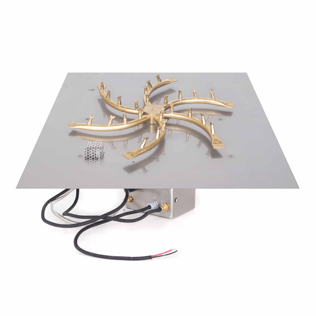 The Outdoor Plus - Square Flat Pan With Brass Triple 'S' Bullet Burner