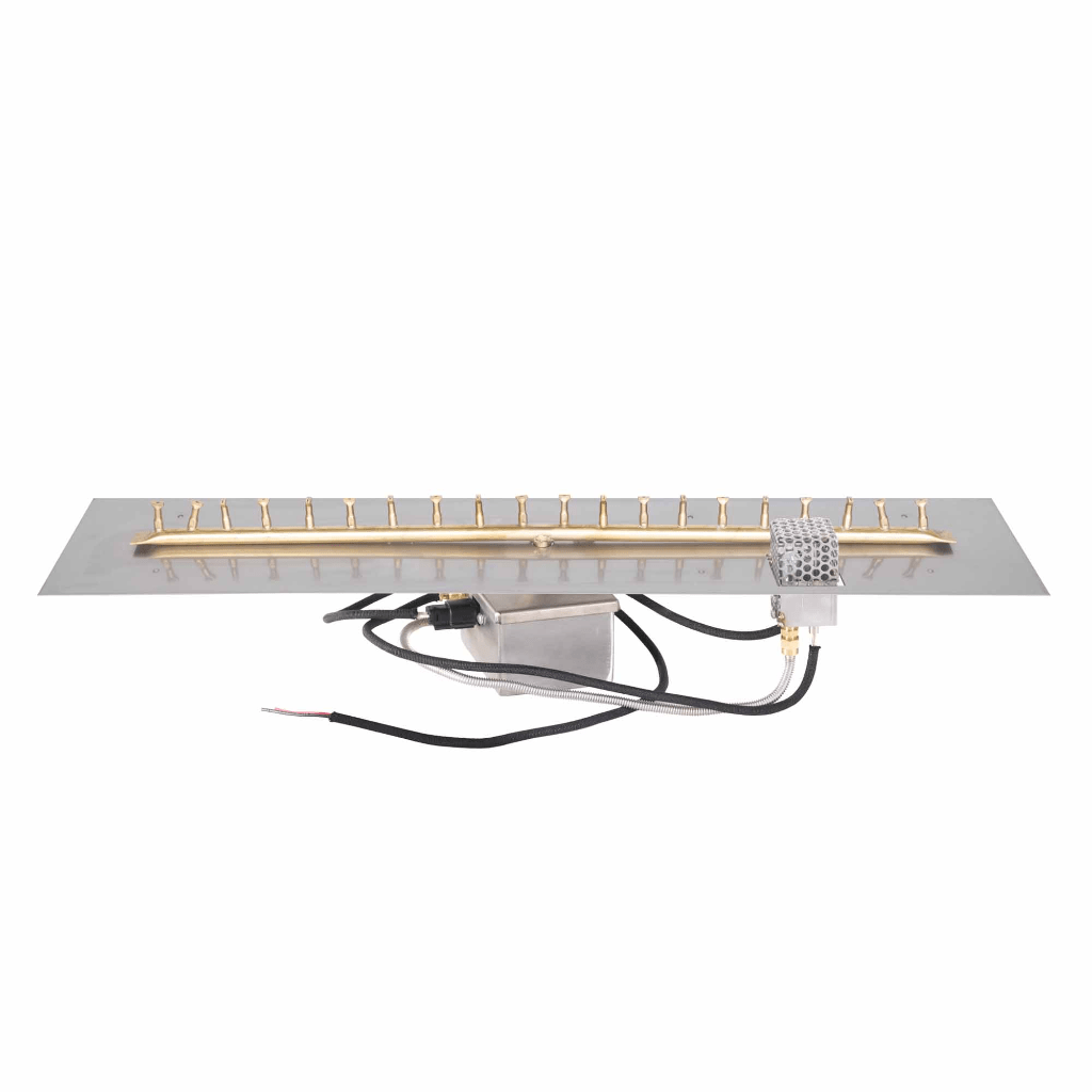 The Outdoor Plus - Rectangular Flat Pan With Brass Linear Bullet Burner