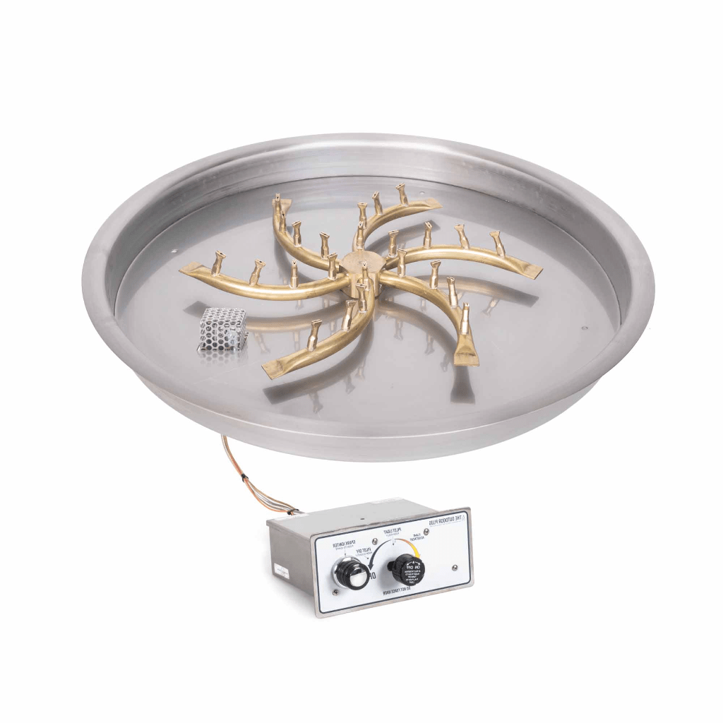 The Outdoor Plus - Round Drop-in Pan With Brass Triple 'S' Bullet Burner