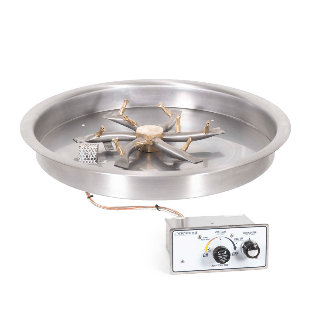 The Outdoor Plus - Round Drop-in Pan With Stainless Steel Triple 'S' Bullet Burner