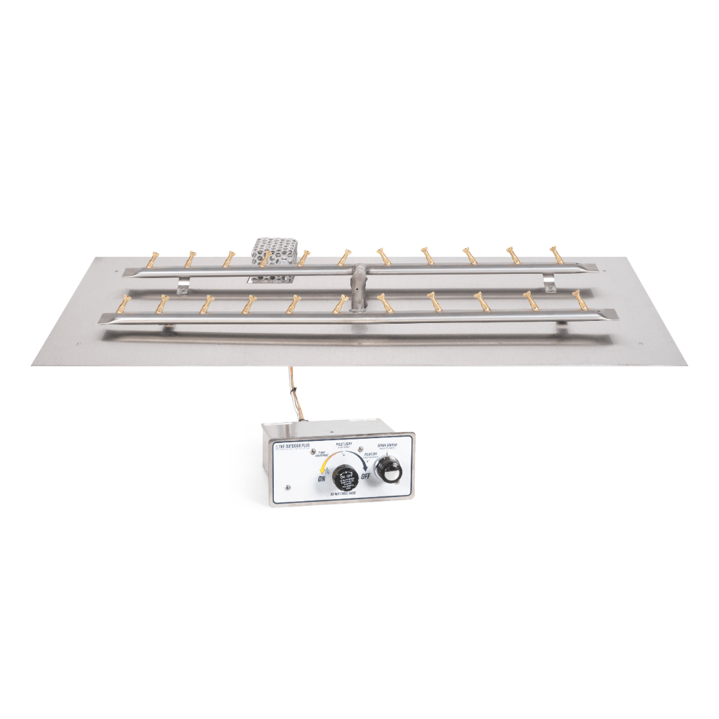 The Outdoor Plus - Rectangular Flat Pan With Stainless Steel 'H' Bullet Burner