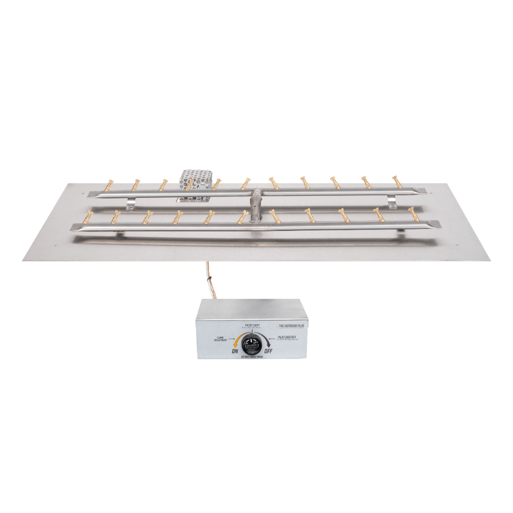 The Outdoor Plus - Rectangular Flat Pan With Stainless Steel 'H' Bullet Burner