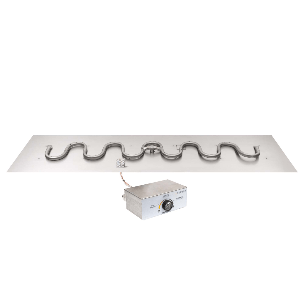 The Outdoor Plus OPT-RFSB1224 Rectangular Flat Pan Stainless Steel Switchback Burner