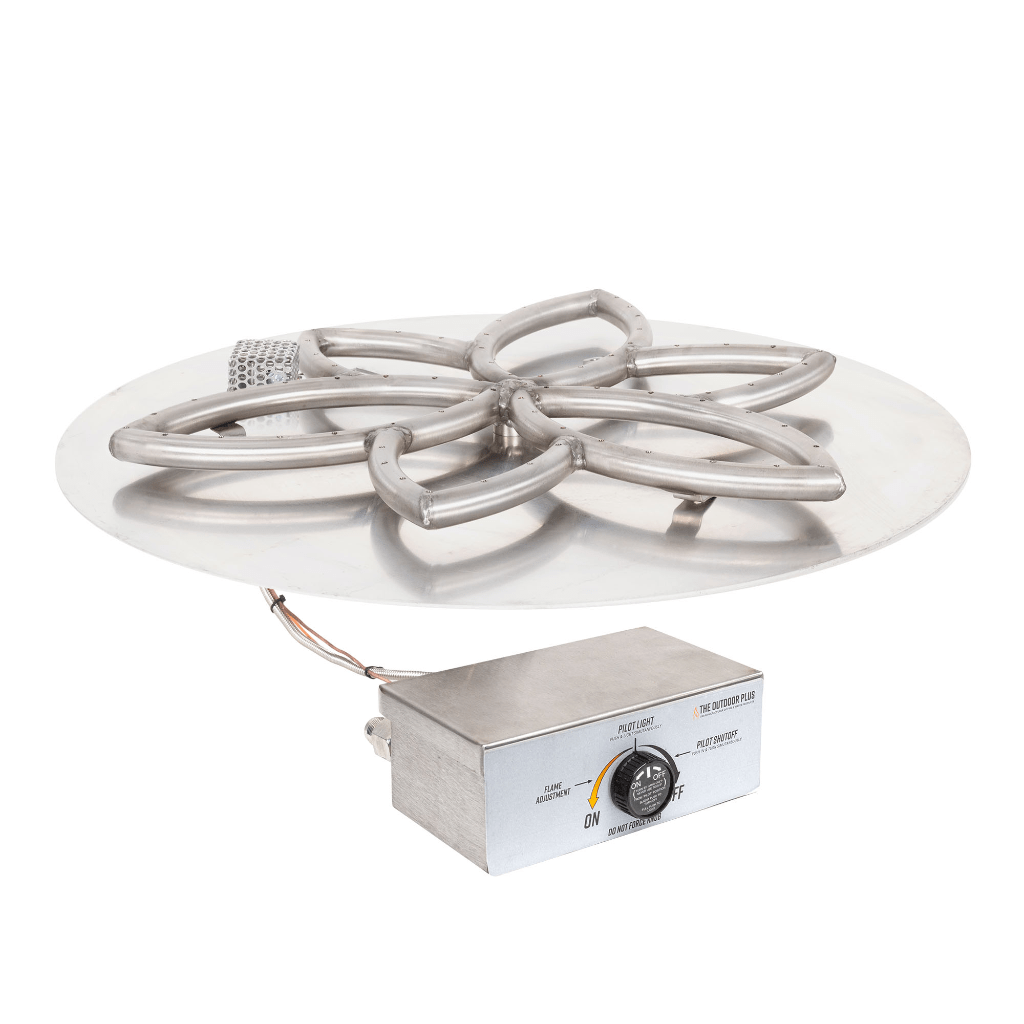 The Outdoor Plus - Round Flat Pan With Stainless Steel Lotus Burner