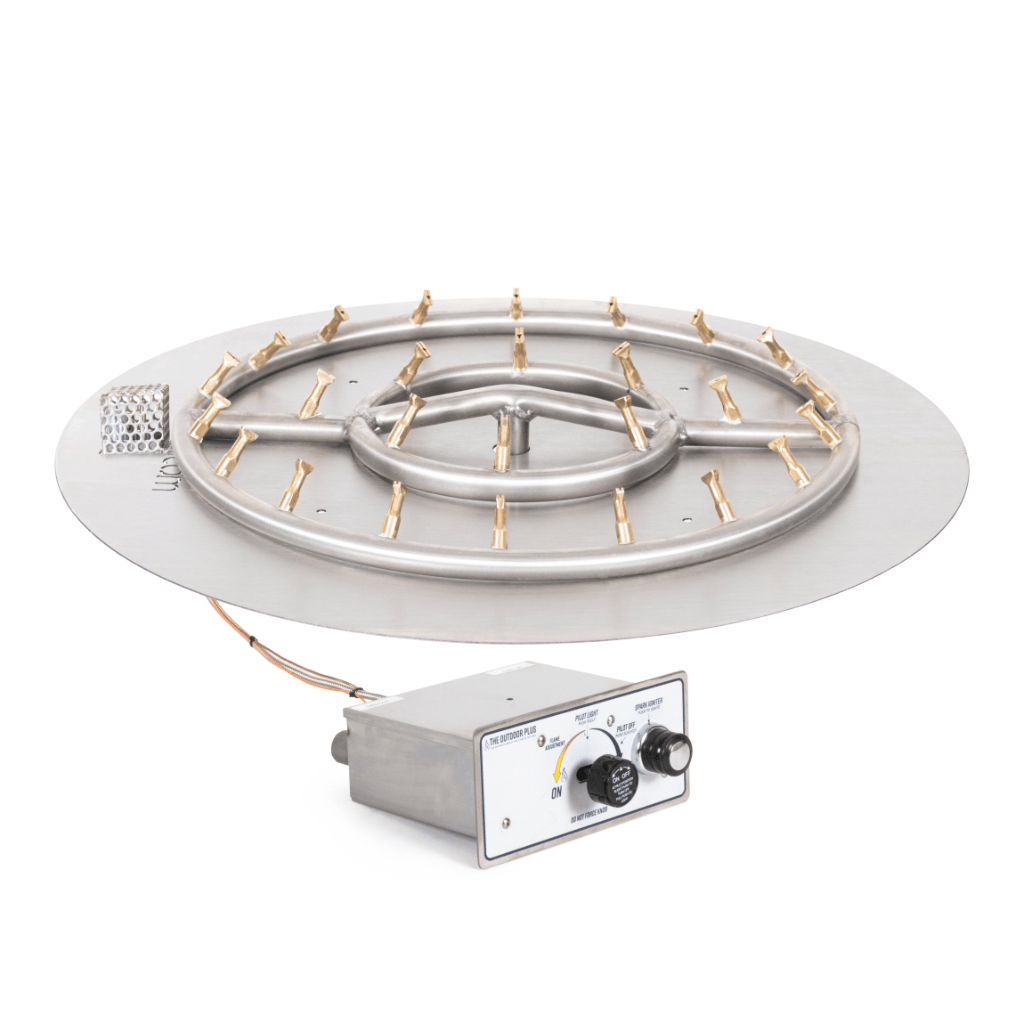 The Outdoor Plus - Round Flat Pan With Stainless Steel Round Bullet Burner