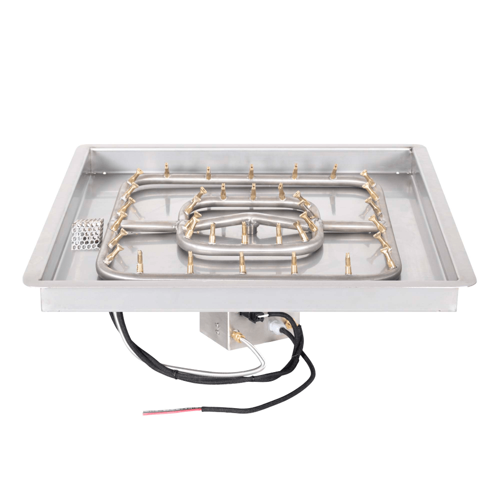 The Outdoor Plus - Square Drop-in Pan With Stainless Steel Square Bullet Burner