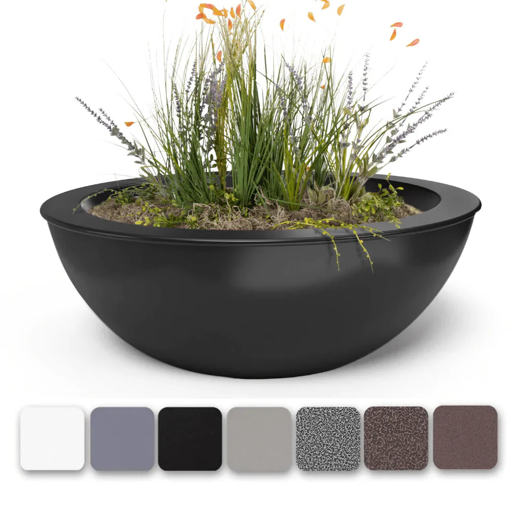 The Outdoor Plus - Sedona Powder Coated Steel Round Planter Bowl 27"