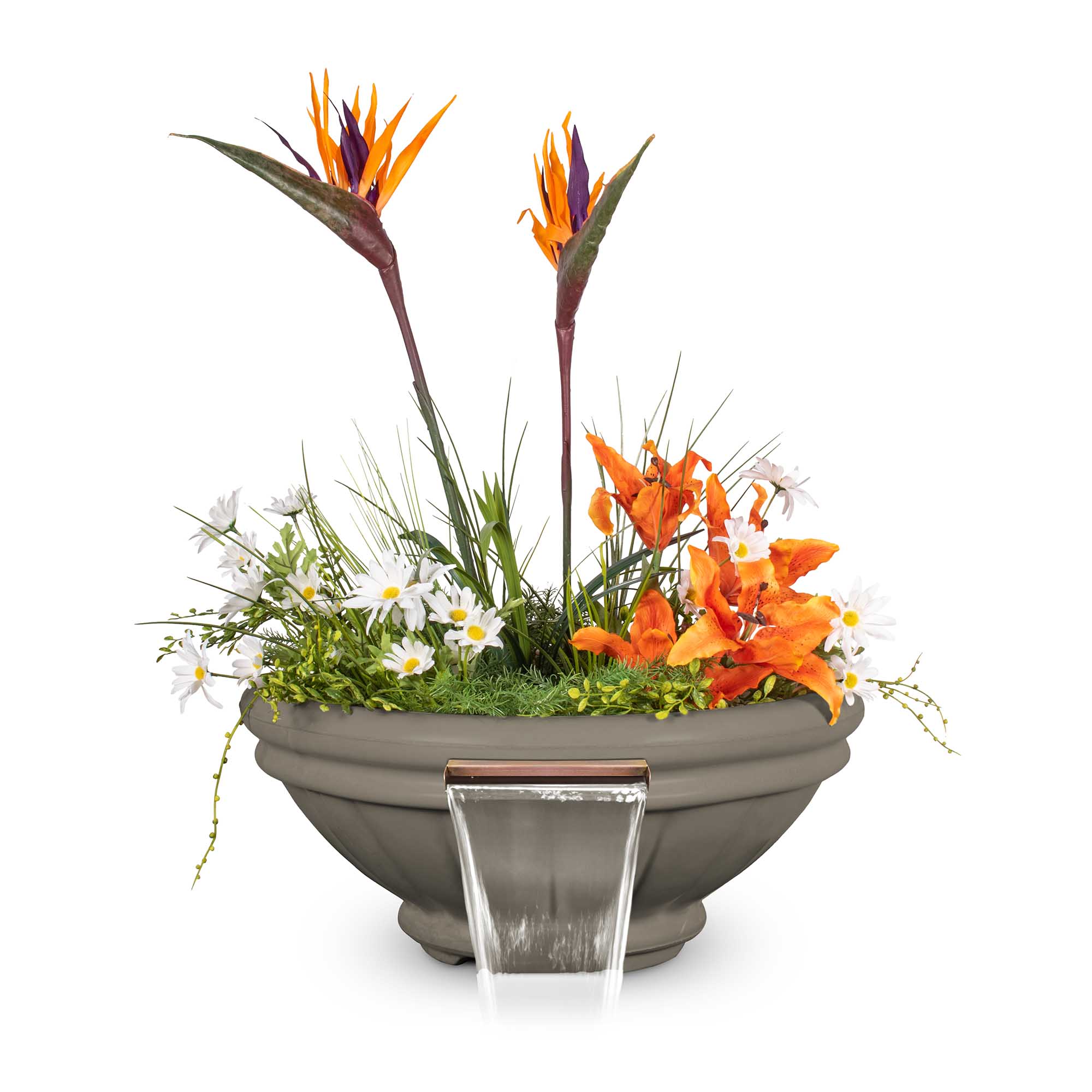 The Outdoor Plus - Roma GFRC Concrete Round Planter & Water Bowl