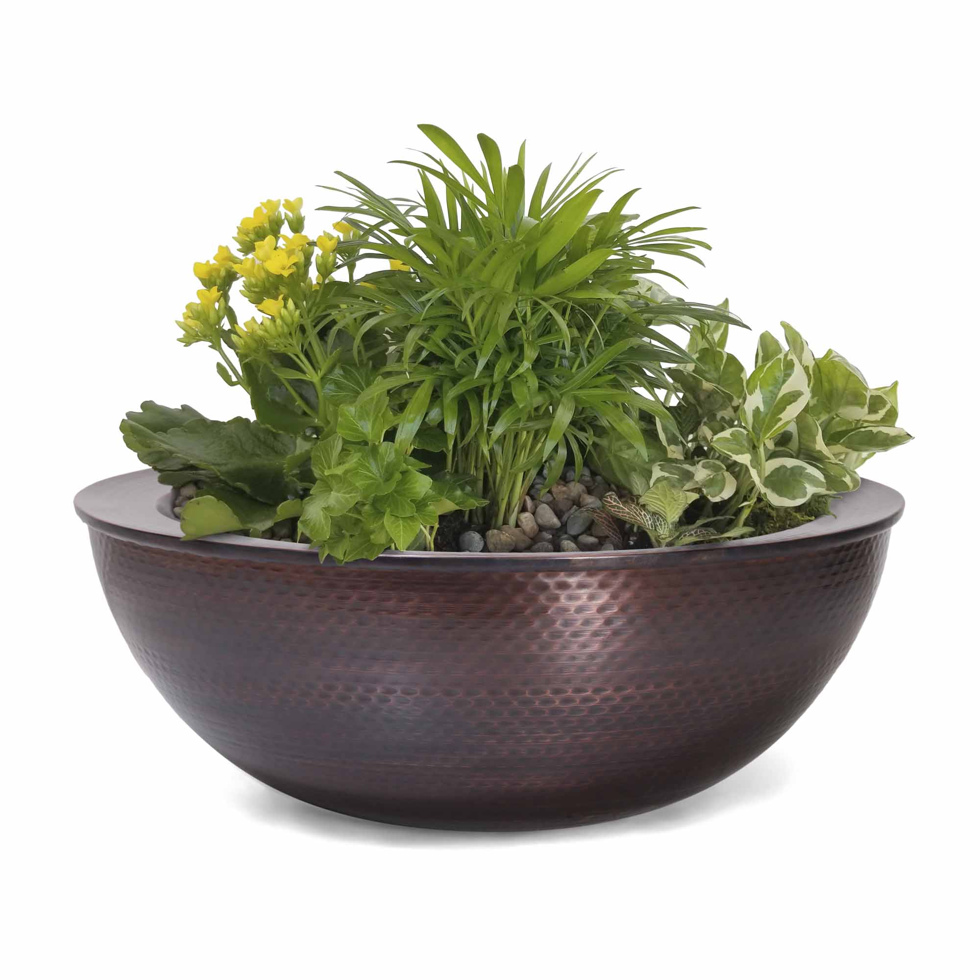 The Outdoor Plus - Sedona Hammered Copper Round Planter Bowl 27"