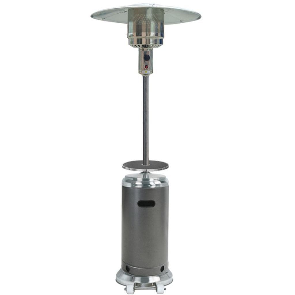 87" Stainless Steel/Hammered Bronze and Silver Patio Heater with Table - AZ Patio Heaters