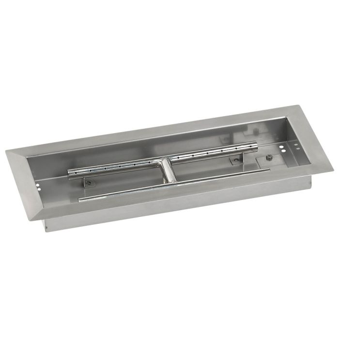 American Fireglass 18" x 6" Rectangular Drop-In Pan with Spark Ignition Kit - Propane