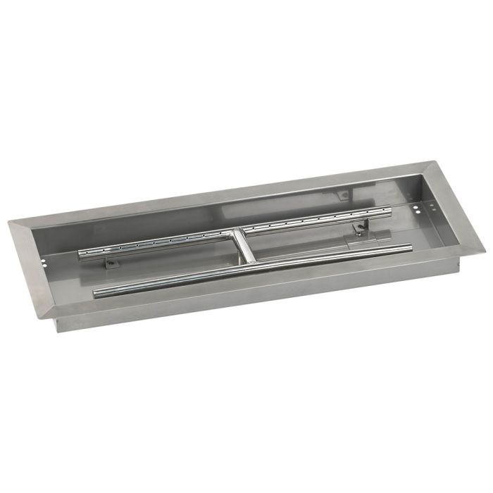 American Fire Glass 30" x 10" Rectangular Drop-In Pan with Match Light Kit - Propane