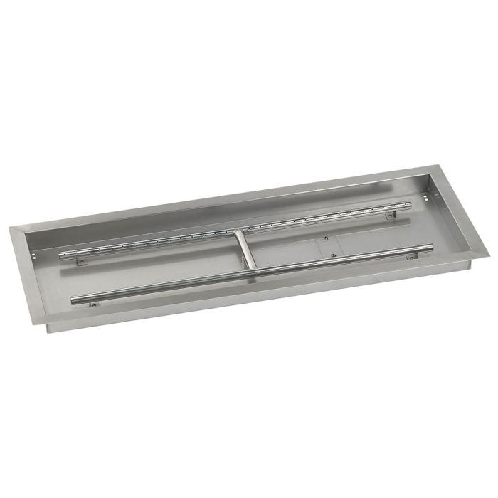 American Fireglass 36" x 12" Rectangular Drop-In Pan with Match Light Kit - Propane